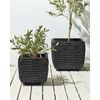 Set De 2 Macetas De Ratán Sintético Para Interior Y Exterior De Color Negro Berberis - Negro