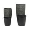 Conjunto De 2 Macetas De Ratán Sintético Para Interior Y Exterior Con Inserto Negro Cedrus - Negro