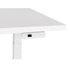 Escritorio De Altura Regulable Eléctrico Oficina Moderna Patas Cuadradas 120 X 72 Cm Tablero Blanco Soporte De Acero Blanco Destines - Blanco