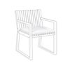 Cojín De Asiento Para Silla De Jardín Con Lazos Funda Extraíble Blanco Sassari - Blanco