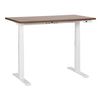 Escritorio De Altura Regulable Eléctrico Oficina Moderna Patas Cuadradas 120 X 72 Cm Tablero Madera Oscura Soporte De Acero Blanco Destines - Madera Oscura