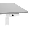 Escritorio De Altura Regulable Eléctrico Oficina Moderna Patas Cuadradas 180 X 80 Cm Tablero Gris Soporte De Acero Blanco Destines - Gris