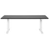 Escritorio De Altura Regulable Eléctrico Oficina Moderna Patas Cuadradas 180 X 80 Cm Tablero Negro Soporte De Acero Blanco Destines - Negro