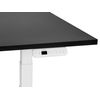 Escritorio De Altura Regulable Eléctrico Oficina Moderna Patas Cuadradas 180 X 80 Cm Tablero Negro Soporte De Acero Blanco Destines - Negro