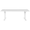 Escritorio De Altura Regulable Eléctrico Oficina Moderna Patas Cuadradas 180 X 80 Cm Tablero Blanco Soporte De Acero Blanco Destines - Blanco