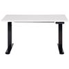 Escritorio De Altura Regulable Eléctrico Oficina Moderna Patas Cuadradas 120 X 72 Cm Tablero Blanco Soporte De Acero Negro Destines - Blanco