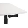 Escritorio De Altura Regulable Eléctrico Oficina Moderna Patas Cuadradas 120 X 72 Cm Tablero Blanco Soporte De Acero Negro Destines - Blanco