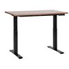 Escritorio De Altura Regulable Eléctrico Oficina Moderna Patas Cuadradas 120 X 72 Cm Tablero Madera Oscura Soporte De Acero Negro Destines - Madera Oscura