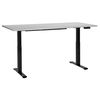 Escritorio De Altura Regulable Eléctrico Oficina Moderna Patas Cuadradas 180 X 80 Cm Tablero Gris Soporte De Acero Negro Destines - Gris