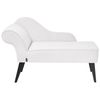 Chaise Lounge Vintage Patas Negras Tapicería De Tela De Poliéster Blanco Izquierda Biarritz - Blanco