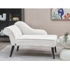 Chaise Lounge Vintage Patas Negras Tapicería De Tela De Poliéster Blanco Izquierda Biarritz - Blanco