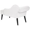 Chaise Lounge Vintage Patas Negras Tapicería De Tela De Poliéster Blanco Izquierda Biarritz - Blanco