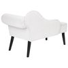 Chaise Lounge Vintage Patas Negras Tapicería De Tela De Poliéster Blanco Derecho Biarritz - Blanco