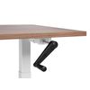 Escritorio De Altura Regulable Manualmente Oficina Moderna Patas Cuadradas 120 X 72 Cm Tablero Madera Oscura Soporte De Acero Blanco Destines - Madera Oscura