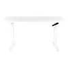 Escritorio De Altura Regulable Manualmente Oficina Moderna Patas Cuadradas 160 X 72 Cm Tablero Blanco Soporte De Acero Blanco Destines - Blanco