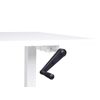 Escritorio De Altura Regulable Manualmente Oficina Moderna Patas Cuadradas 160 X 72 Cm Tablero Blanco Soporte De Acero Blanco Destines - Blanco