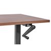 Escritorio De Altura Regulable Manualmente Oficina Moderna Patas Cuadradas 120 X 72 Cm Tablero Madera Oscura Soporte De Acero Negro Destines - Madera Oscura