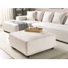 Otomana Cuadrada Moderna 80 X 80 X 35 Cm Sala De Estar Tela De Pana Blanco Crema Lungo - Blanco