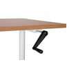 Escritorio De Altura Regulable Manualmente Oficina Moderna Patas Redondas 120 X 72 Cm Tablero Madera Oscura Estructura De Acero Blanco Destinas - Madera Oscura