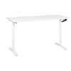 Escritorio De Altura Regulable Manualmente Oficina Moderna Patas Redondas 160 X 72 Cm Tablero Blanco Soporte De Acero Blanco Destinas - Blanco