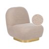 Sillón Glamuroso Art Deco Base Dorada Tapicería Tela Bouclé Beige Loviisa - Beige