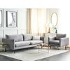 Conjunto De Sala De Estar 3 Plazas Estilo Retro Moderno Sofá Y Sillón De Terciopelo Gris Patas Negras Vinterbro - Gris