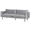 Conjunto De Sala De Estar 3 Plazas Estilo Retro Moderno Sofá Y Sillón De Terciopelo Gris Patas Negras Vinterbro - Gris