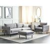 Conjunto De Sala De Estar 3 Plazas Estilo Retro Moderno Sofá Sillón Otomana De Terciopelo Gris Patas Negras Vinterbro - Gris