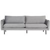 Conjunto De Sala De Estar 3 Plazas Estilo Retro Moderno Sofá Sillón Otomana De Terciopelo Gris Patas Negras Vinterbro - Gris