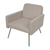 Sillón Retro Moderno Patas Estilizadas Metal Negro Sala De Estar Dormitorio Tapicería Beige Narken - Beige