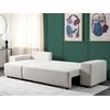 Sofá Cama Esquinero De Tela Con Cojines Estilo Moderno A La Derecha En Beige Claro Luspa - Beige