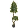 Planta Artificial En Maceta Para Interior Decoración De Plástico 160 Cm Con Maceta Negra Laurel - Verde