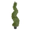 Planta Artificial En Maceta Uso Interior Exterior Decoración De Plástico Maceta Negra 126 Cm Spiral Tree - Verde