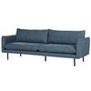 Conjunto De Sala De Estar 3 Plazas Estilo Retro Moderno Sofá Y Sillón De Tela Azul Patas Negras Vinterbro - Azul