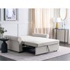 Sofá Cama Retro Tejido Poliéster Extraíble 2 Plazas Beige Claro Silda - Beige