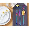 Cubertería Moderna Conjunto 30 Cubiertos Para 6 Personas Cuchillo Tenedor Cuchara Cucharilla Tenedor Para Postre Acero Inoxidable Multicolor Fusilli - Multicolor