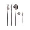 Cubertería Moderna Conjunto 30 Cubiertos Para 6 Personas Cuchillo Tenedor Cuchara Cucharilla Tenedor Para Postre Acero Inoxidable Negro Rigatoni - Negro