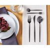 Cubertería Moderna Conjunto 30 Cubiertos Para 6 Personas Cuchillo Tenedor Cuchara Cucharilla Tenedor Para Postre Acero Inoxidable Negro Rigatoni - Negro