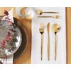 Cubertería Moderna Conjunto 30 Cubiertos Para 6 Personas Cuchillo Tenedor Cuchara Cucharilla Tenedor Para Postre Acero Inoxidable Dorado Rigatoni - Dorado