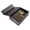 Cubertería Moderna Conjunto 30 Cubiertos Para 6 Personas Cuchillo Tenedor Cuchara Cucharilla Tenedor Para Postre Acero Inoxidable Dorado Rigatoni - Dorado