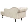 Chaise Longue Tapizado En Terciopelo Beige Claro Con Botones Versión Izquierda Nimes - Beige