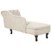 Chaise Longue Tapizado En Terciopelo Beige Claro Con Botones Versión Derecho Nimes - Beige