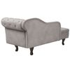 Chaise Longue Tapizado En Terciopelo Gris Pardo Con Botones Versión Derecha Nimes - Beige