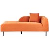 Chaise Longue Retro Minimalista De Terciopelo Naranja Derecho Le Crau - Naranja