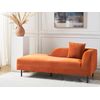 Chaise Longue Retro Minimalista De Terciopelo Naranja Derecho Le Crau - Naranja