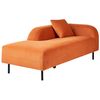 Chaise Longue Retro Minimalista De Terciopelo Naranja Derecho Le Crau - Naranja