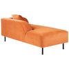 Chaise Longue Retro Minimalista De Terciopelo Naranja Derecho Le Crau - Naranja