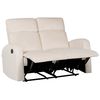 Sofá 2 Plazas Reclinable Manual De Terciopelo Blanco Función Relax Verdal - Blanco