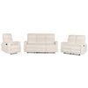 Conjunto De Sala De Estar 6 Plazas Reclinable Manual De Terciopelo Blanco Verdal - Blanco