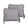 Conjunto De 2 Cojines De Algodón Con Relleno Macramé Patrón Boho Retro Flecos 45 X 45 Cm Gris Besham - Gris